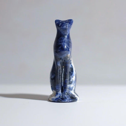 Sodalite Egyptian Cat Carving | Crystal Cat Figure