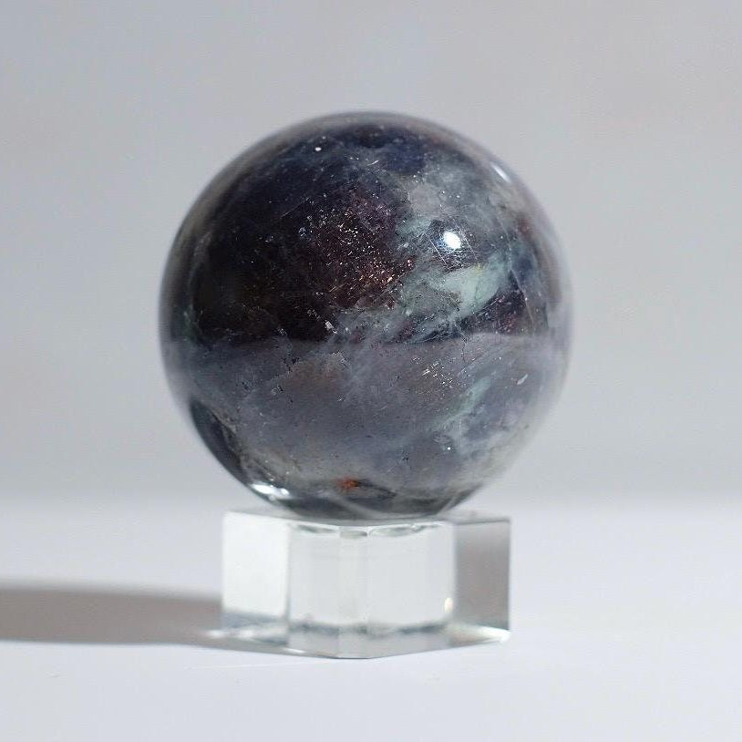 Blood Iolite Sphere | Sunstone Iolite Crystal Sphere