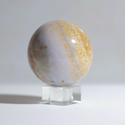 Ocean Jasper Sphere | Yellow Orbicular Jasper Crystal Sphere