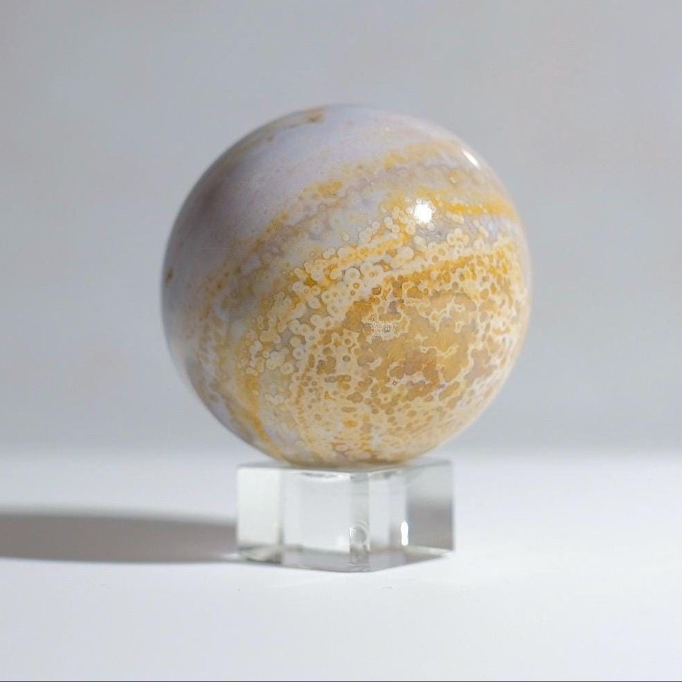 Ocean Jasper Sphere | Yellow Orbicular Jasper Crystal Sphere