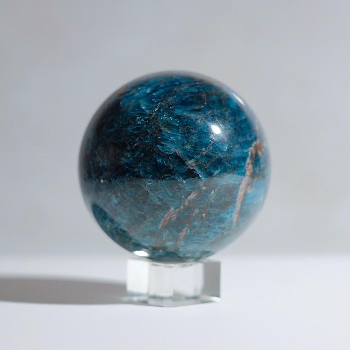 Teal Apatite Sphere | Blue Apatite Crystal Sphere