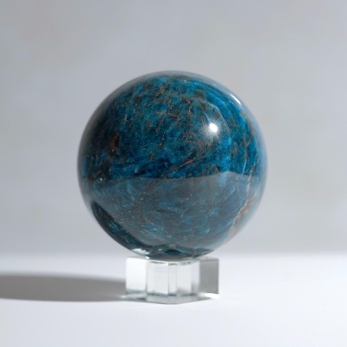 Teal Apatite Sphere | Blue Apatite Crystal Sphere