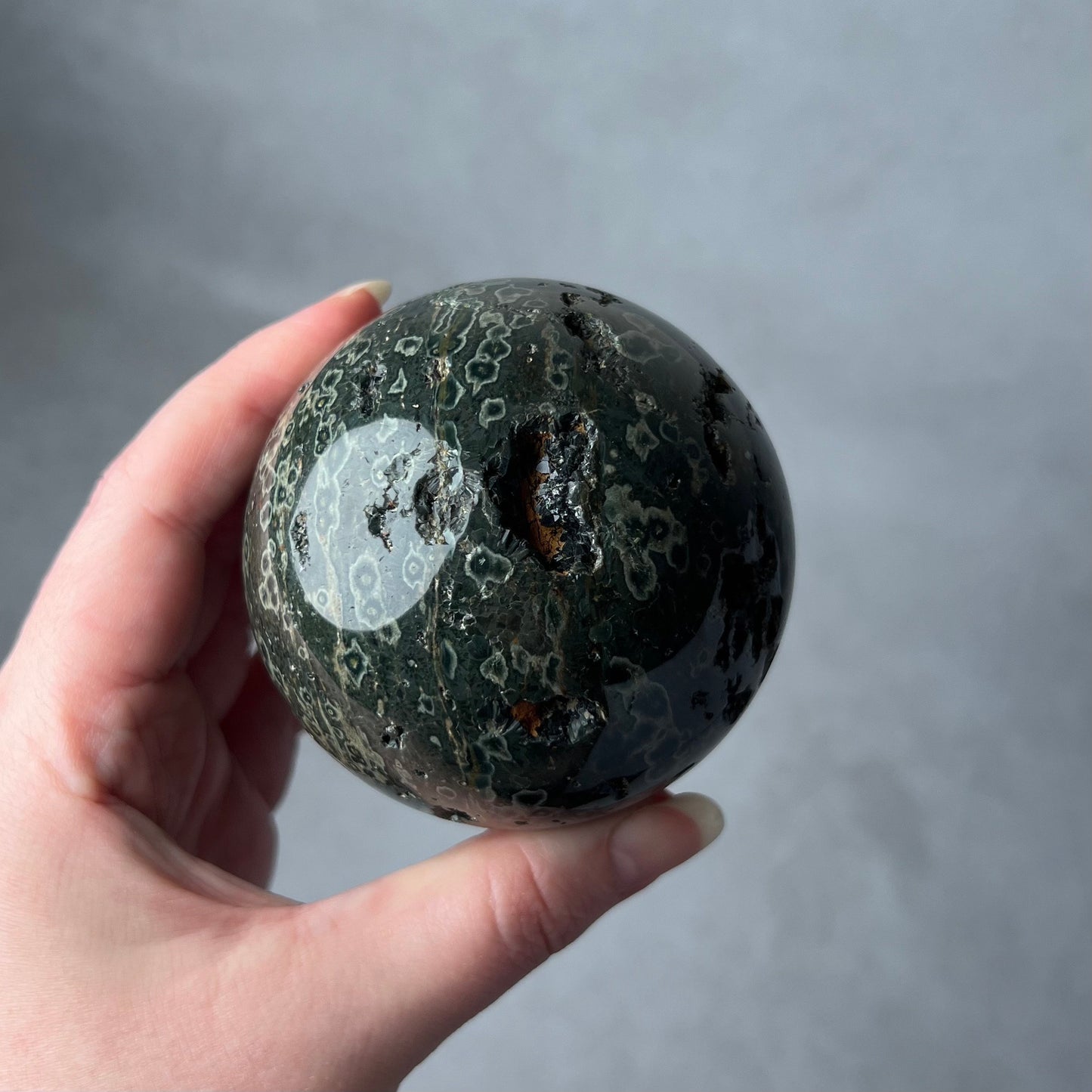 Green Ocean Jasper Sphere | Ocean Jasper Crystal Sphere