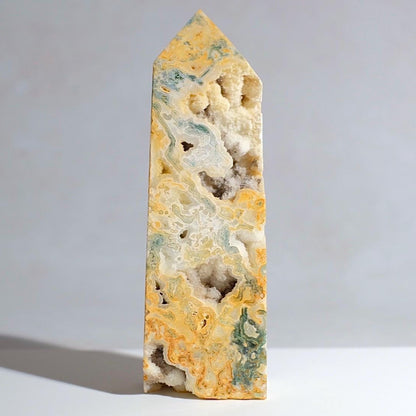 Unusual Moss Agate Tower | Moss Agate Crystal Obelisk