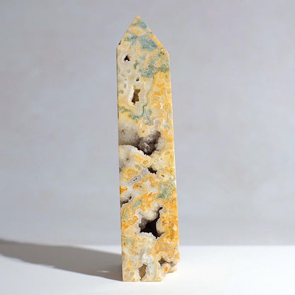 Unusual Moss Agate Tower | Moss Agate Crystal Obelisk