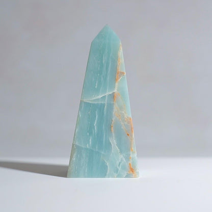 Azumar Obelisk Tower | Teal Quartz Crystal Point | Sky Blue Caribbean Quartz