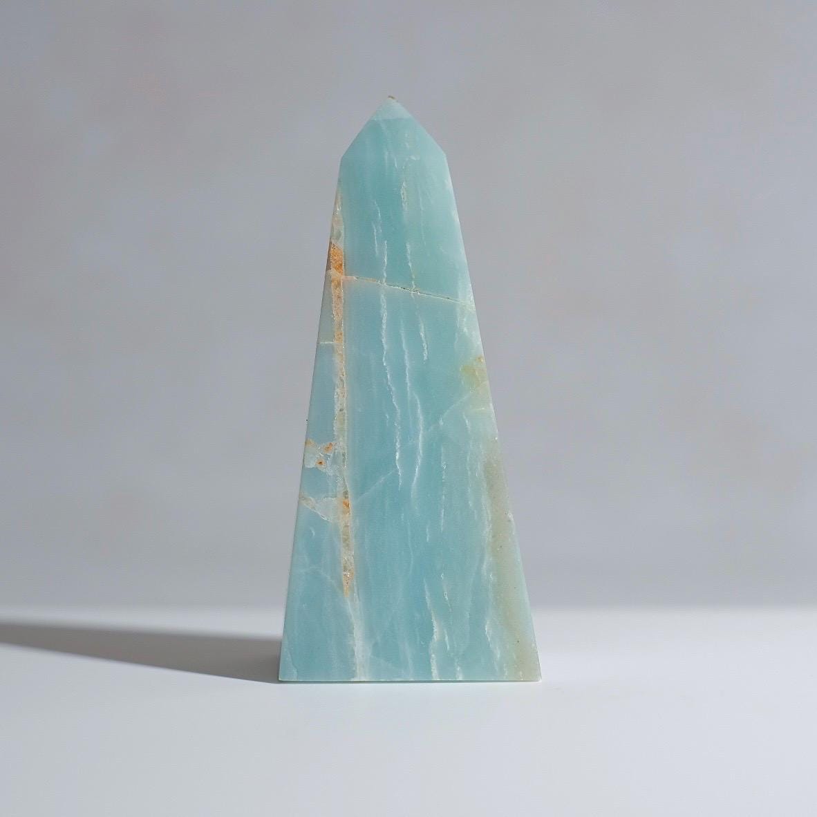 Azumar Obelisk Tower | Teal Quartz Crystal Point | Sky Blue Caribbean Quartz