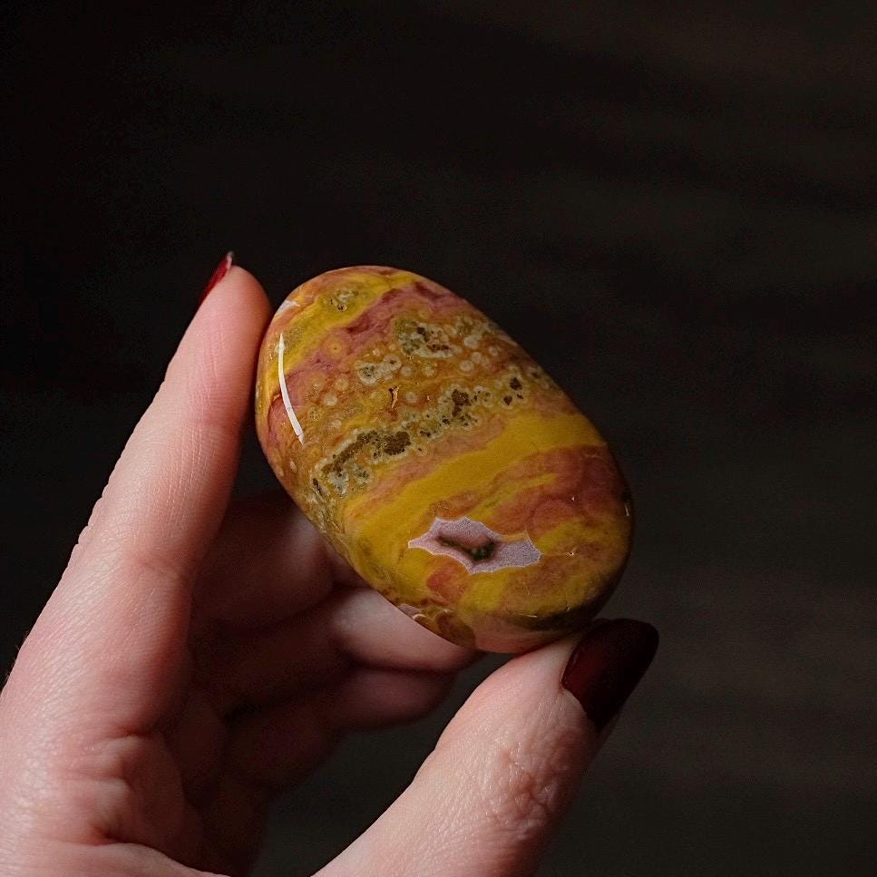 Ocean Jasper Palm | Ocean Jasper Crystal Palmstone