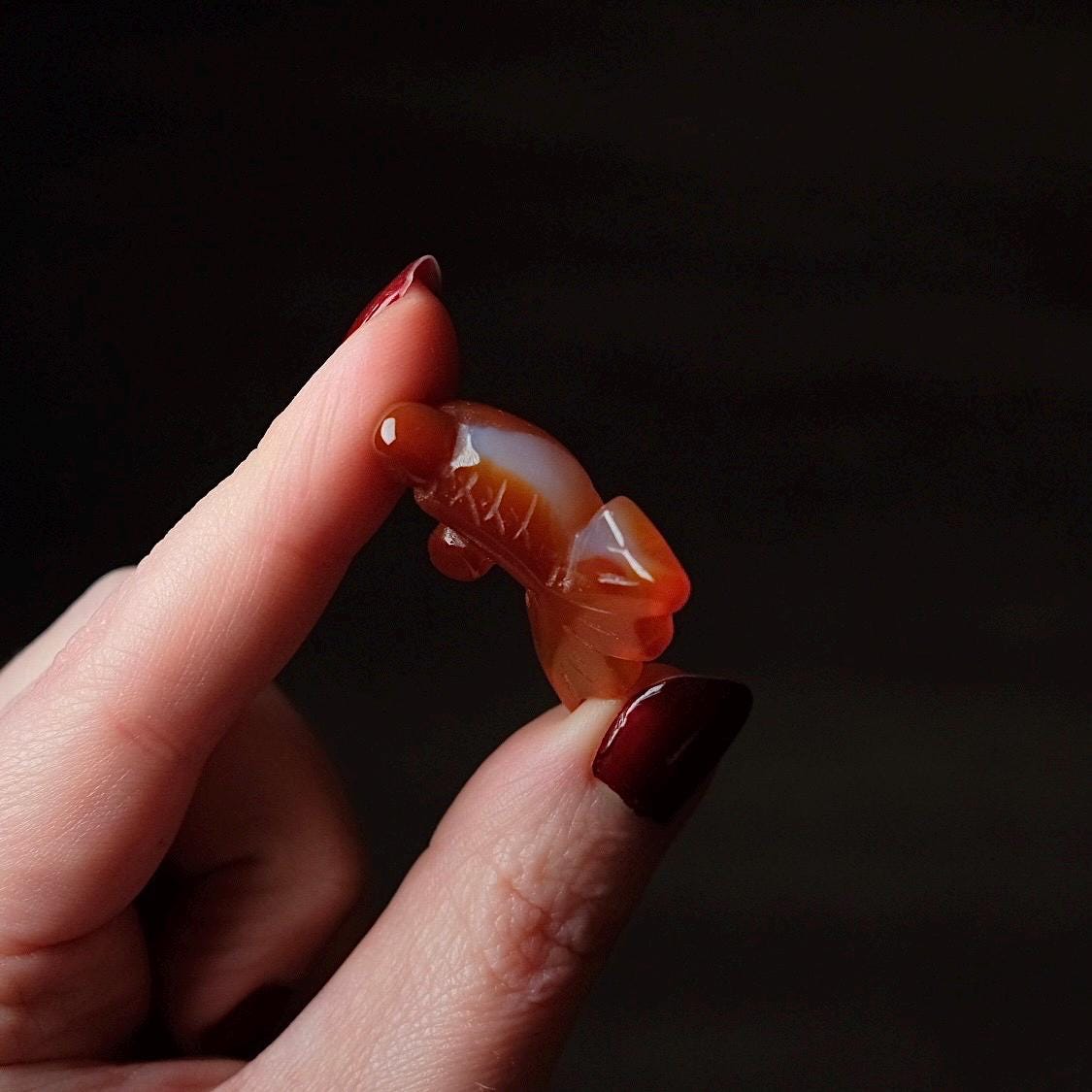 Carnelian Goldfish Carving | Crystal Fish | Crystal Animal Carving