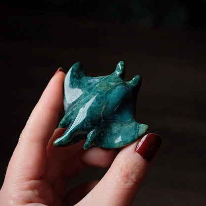 Green Jasper Manta Ray | Sea Jasper Crystal Carving