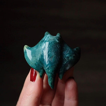 Green Jasper Manta Ray | Sea Jasper Crystal Carving