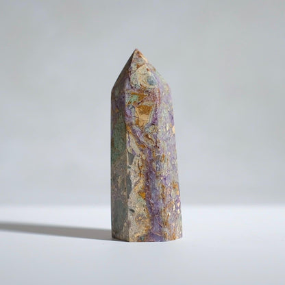 Brecciated Fluorite Point | Purple Fluorite Crystal Tower