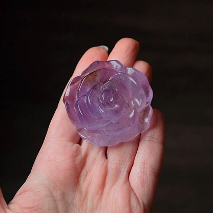 Ametrine Flower | Amethyst Crystal Rose Carving