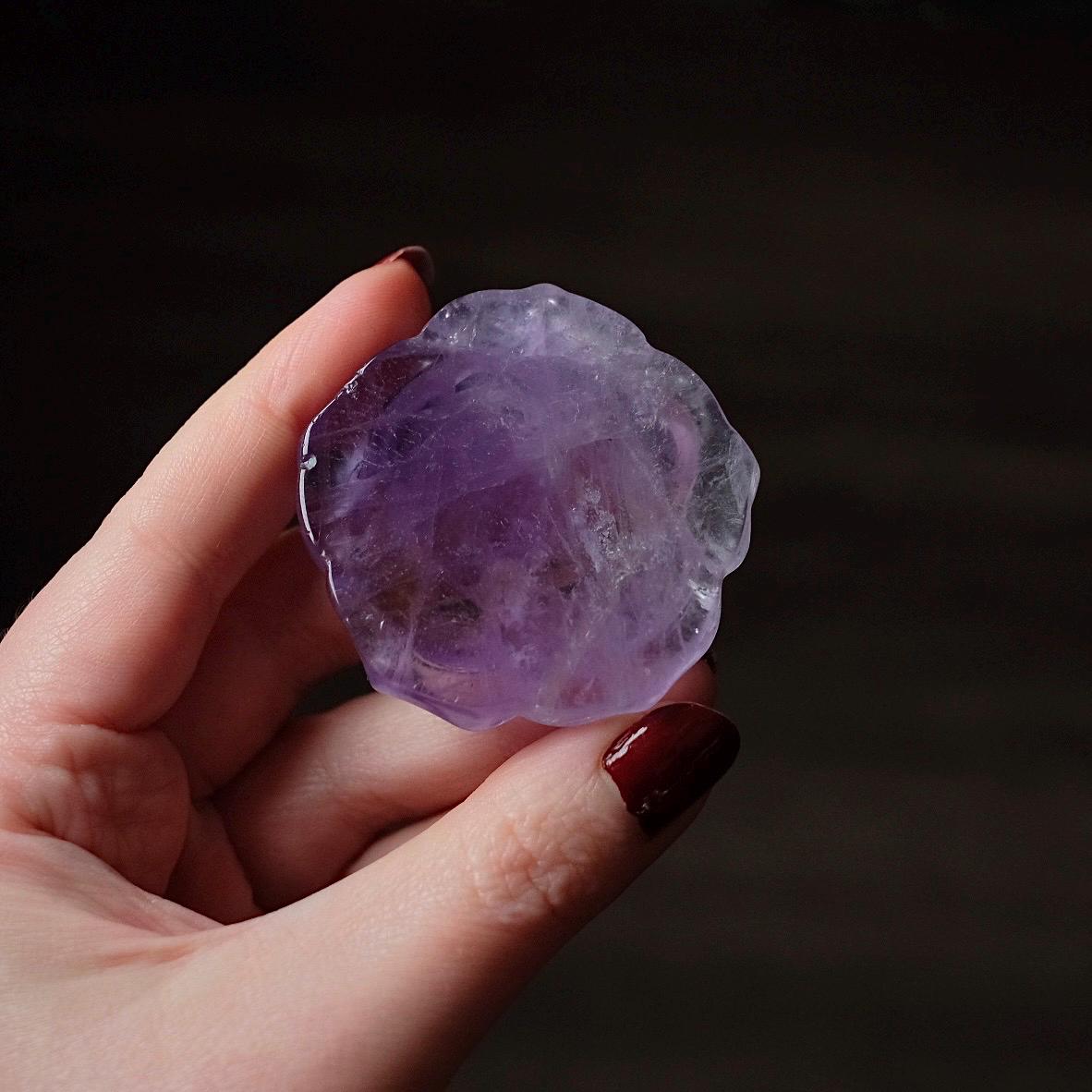 Ametrine Flower | Amethyst Crystal Rose Carving