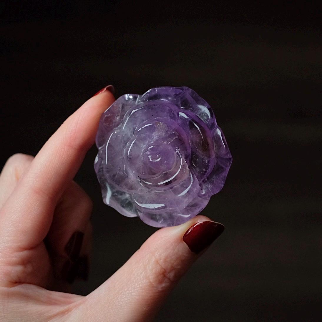 Ametrine Flower | Amethyst Crystal Rose Carving