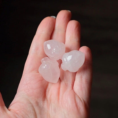 Rose Quartz Acorn | Rose Quartz Crystal Carving | Crystal Acorns