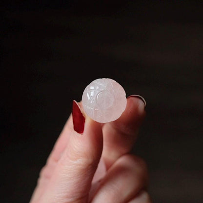 Rose Quartz Acorn | Rose Quartz Crystal Carving | Crystal Acorns