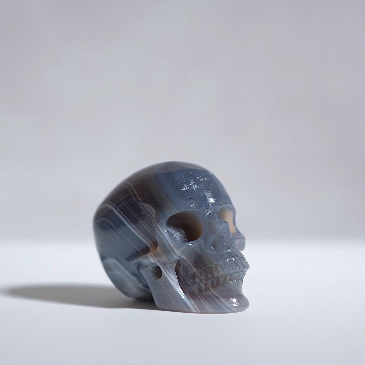 Banded Agate Crystal Skull | Quartz Skull Crystal