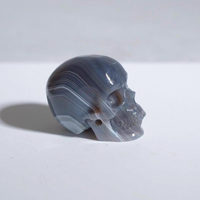 Banded Agate Crystal Skull | Quartz Skull Crystal