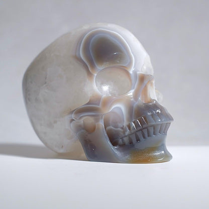 Large Agate & Quartz Crystal Skull | Agate Skull