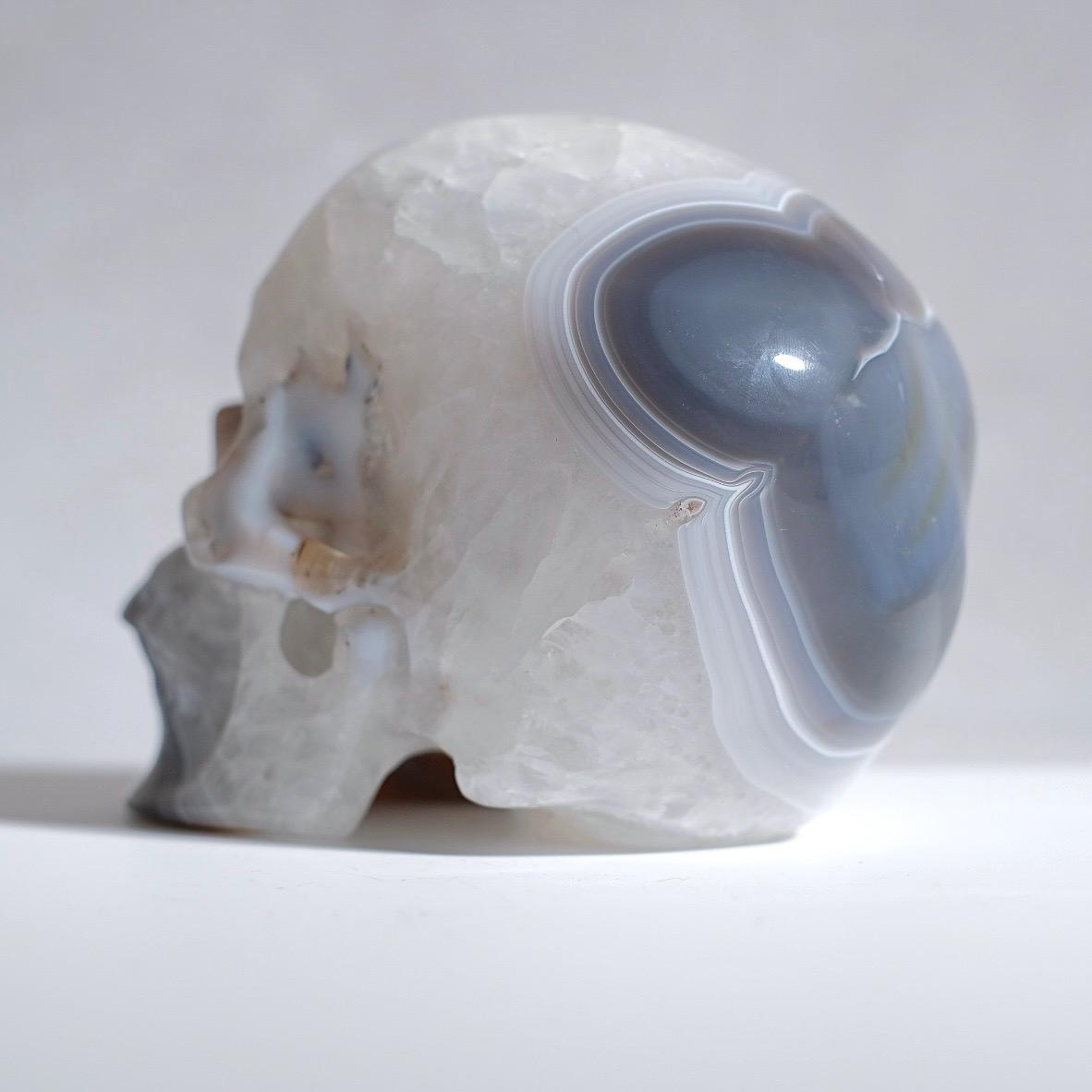 Large Agate & Quartz Crystal Skull | Agate Skull