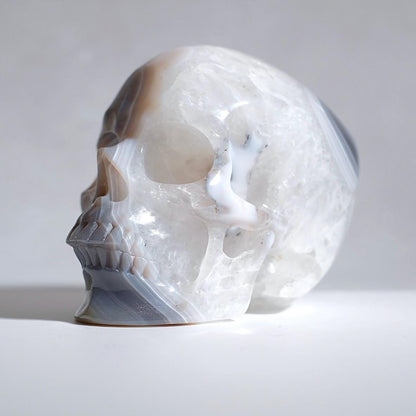 Large Agate & Quartz Crystal Skull | Agate Skull