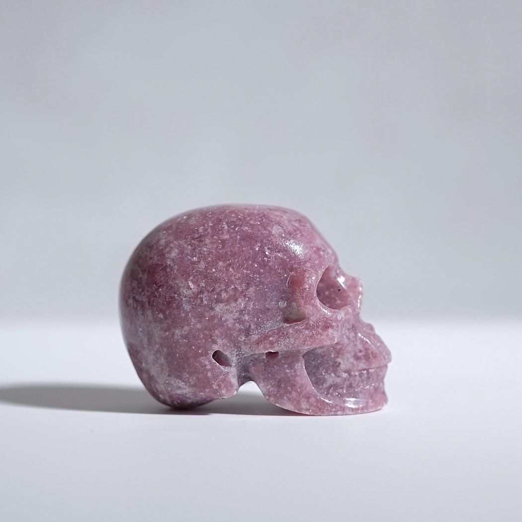 Lepidolite Skull | Lilac Lepidolite Crystal Skull