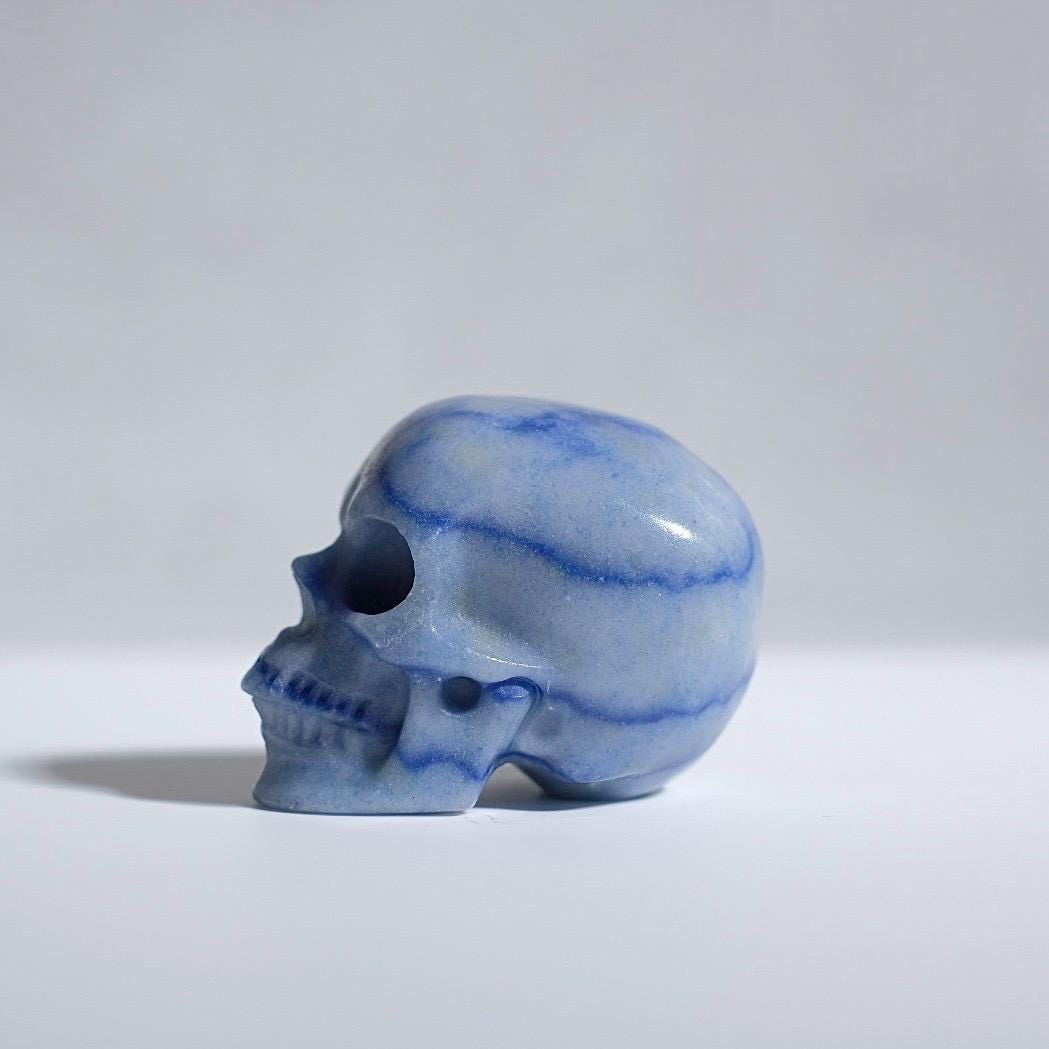 Blue Aventurine Crystal Skull | Blue Quartz Skull