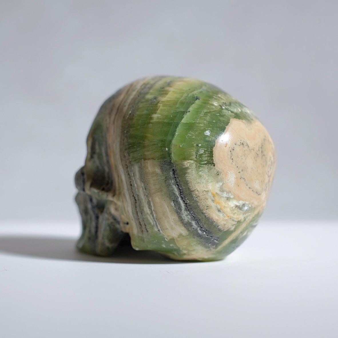 Kiwi Calcite Crystal Skull | Green Calcite Skull