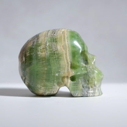 Kiwi Calcite Crystal Skull | Green Calcite Skull