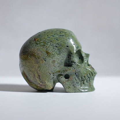 Dragon Blood Jasper Crystal Skull | Green Jasper Skull