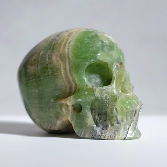 Kiwi Calcite Crystal Skull | Green Calcite Skull