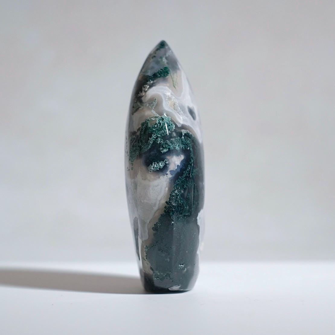 Druzy Moss Agate Freeform | Polished Crystal Freeform