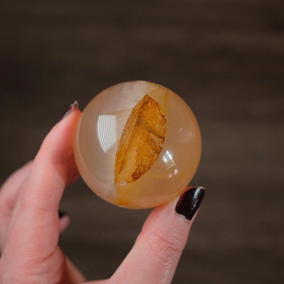 Star Rose Quartz Golden Healer Sphere | Star Golden Healer Quartz Crystal Sphere