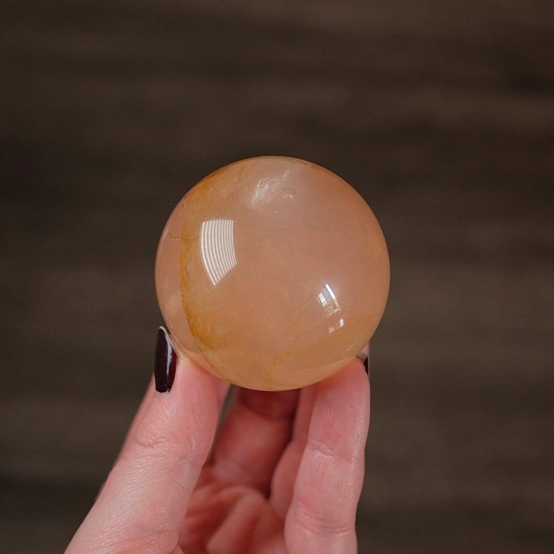 Star Rose Quartz Golden Healer Sphere | Star Golden Healer Quartz Crystal Sphere