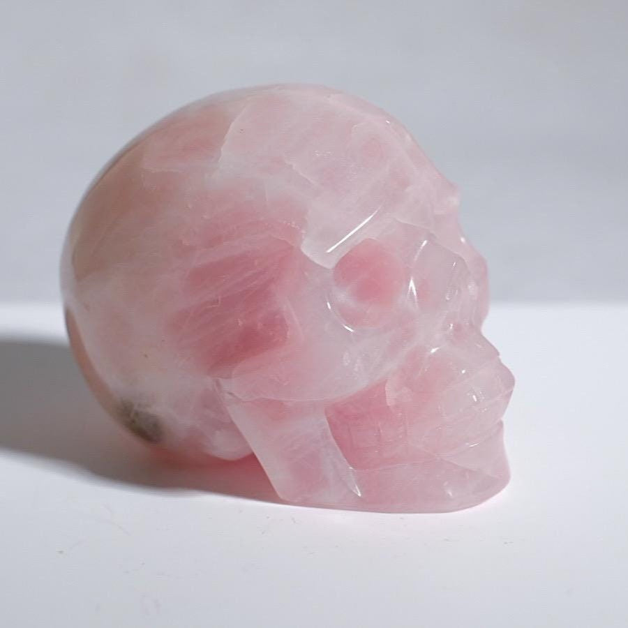 Rose Quartz Crystal Skull | Stone Skull Carving