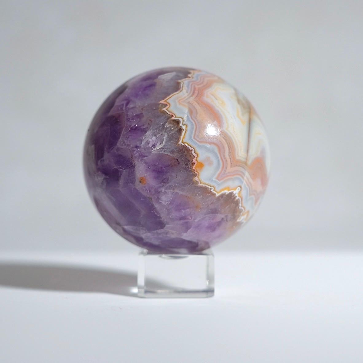 Amethyst Crazy Lace Agate Sphere | Amethyst Lace Agate Crystal Sphere