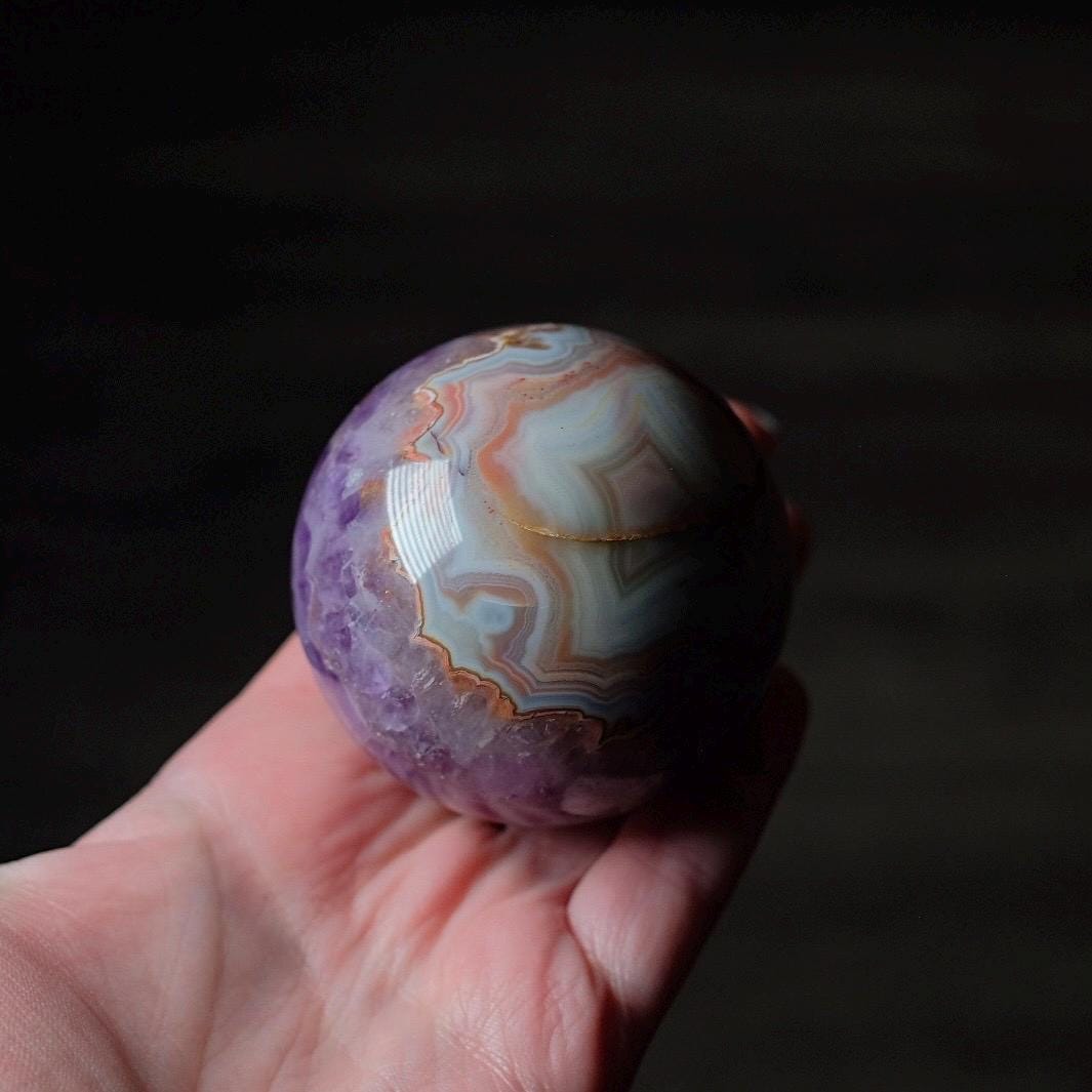 Amethyst Crazy Lace Agate Sphere | Amethyst Lace Agate Crystal Sphere