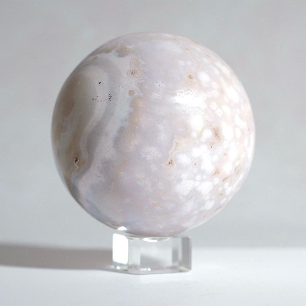 Flower Agate Sphere | Cherry Blossom Agate Crystal Sphere