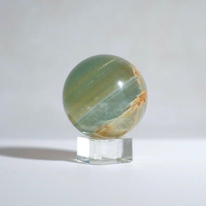 Lemurian Aquatine Calcite Sphere | Blue Onyx Crystal Sphere