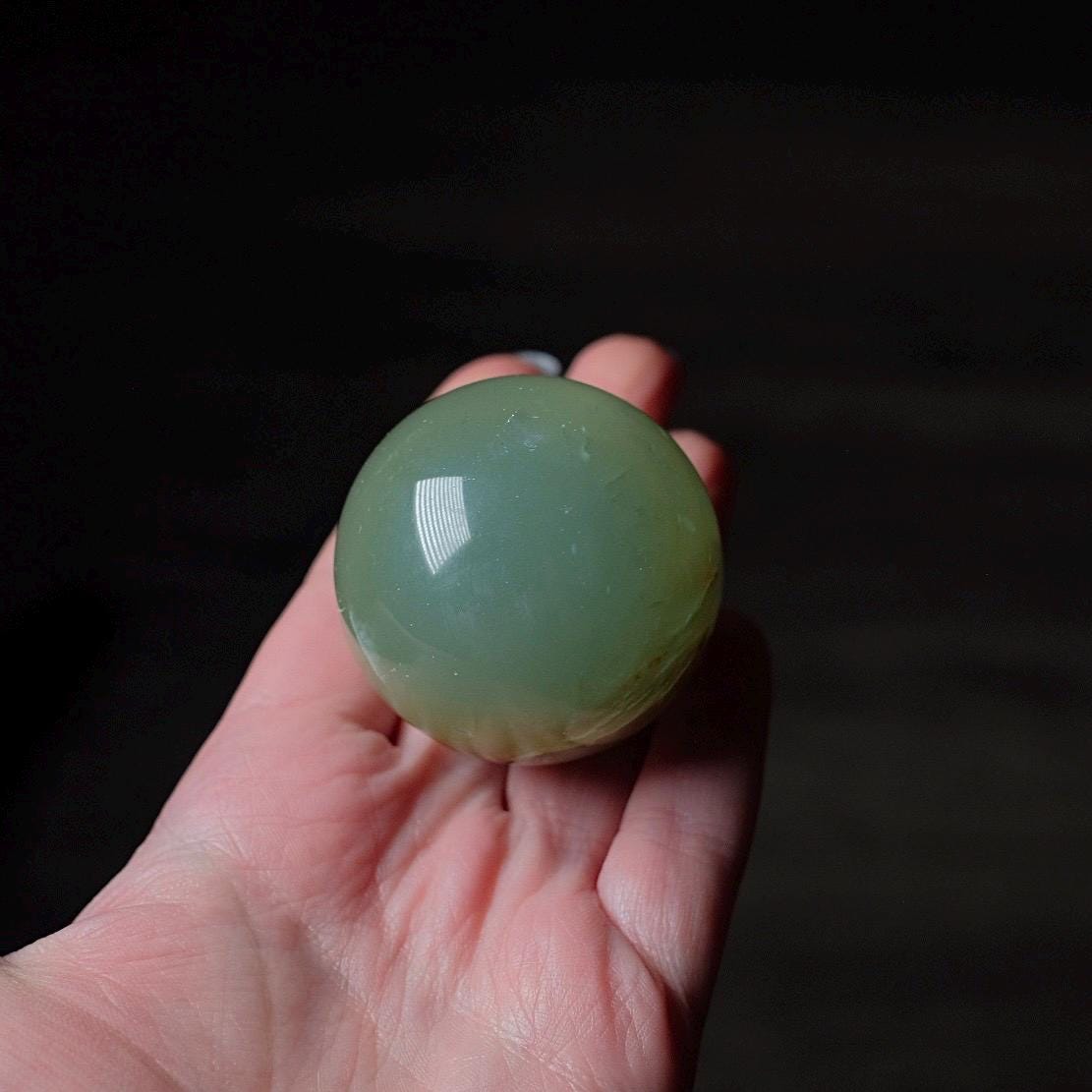 Lemurian Aquatine Calcite Sphere | Blue Onyx Crystal Sphere