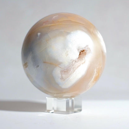 Druzy Flower Agate Sphere | Cherry Blossom Agate Crystal Sphere