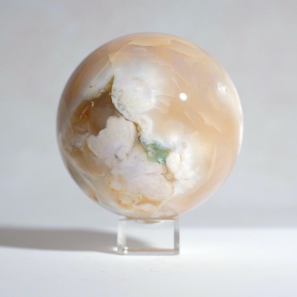 Druzy Flower Agate Sphere | Cherry Blossom Agate Crystal Sphere