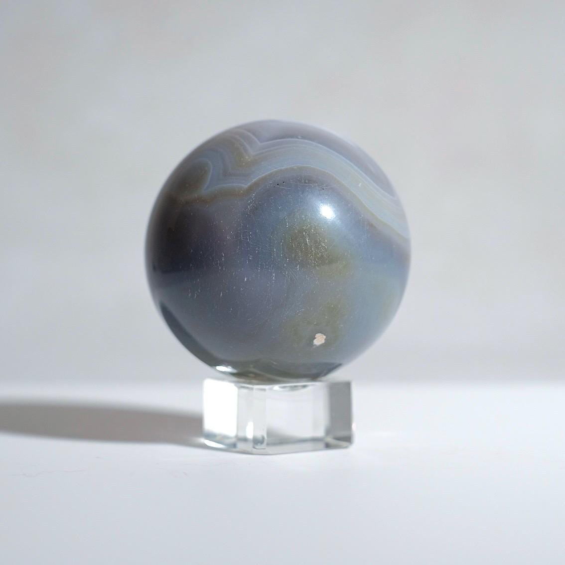 Banded Agate Sphere | Grey Agate Crystal Sphere