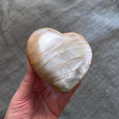 Large Flashy Moonstone Heart | Moonstone Crystal Heart