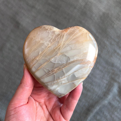 Large Flashy Moonstone Heart | Moonstone Crystal Heart