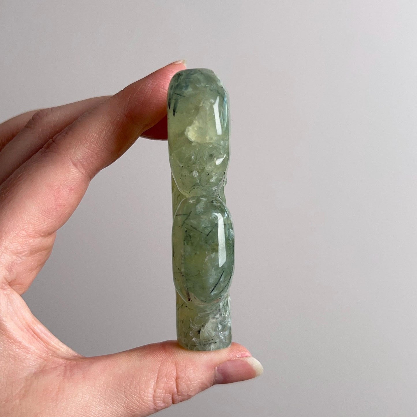 Prehnite Cactus Carving | Epidote in Prehnite Crystal Plant