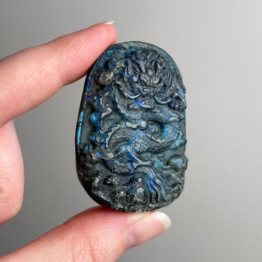 Labradorite Dragon | Flashy Labradorite Crystal Carving