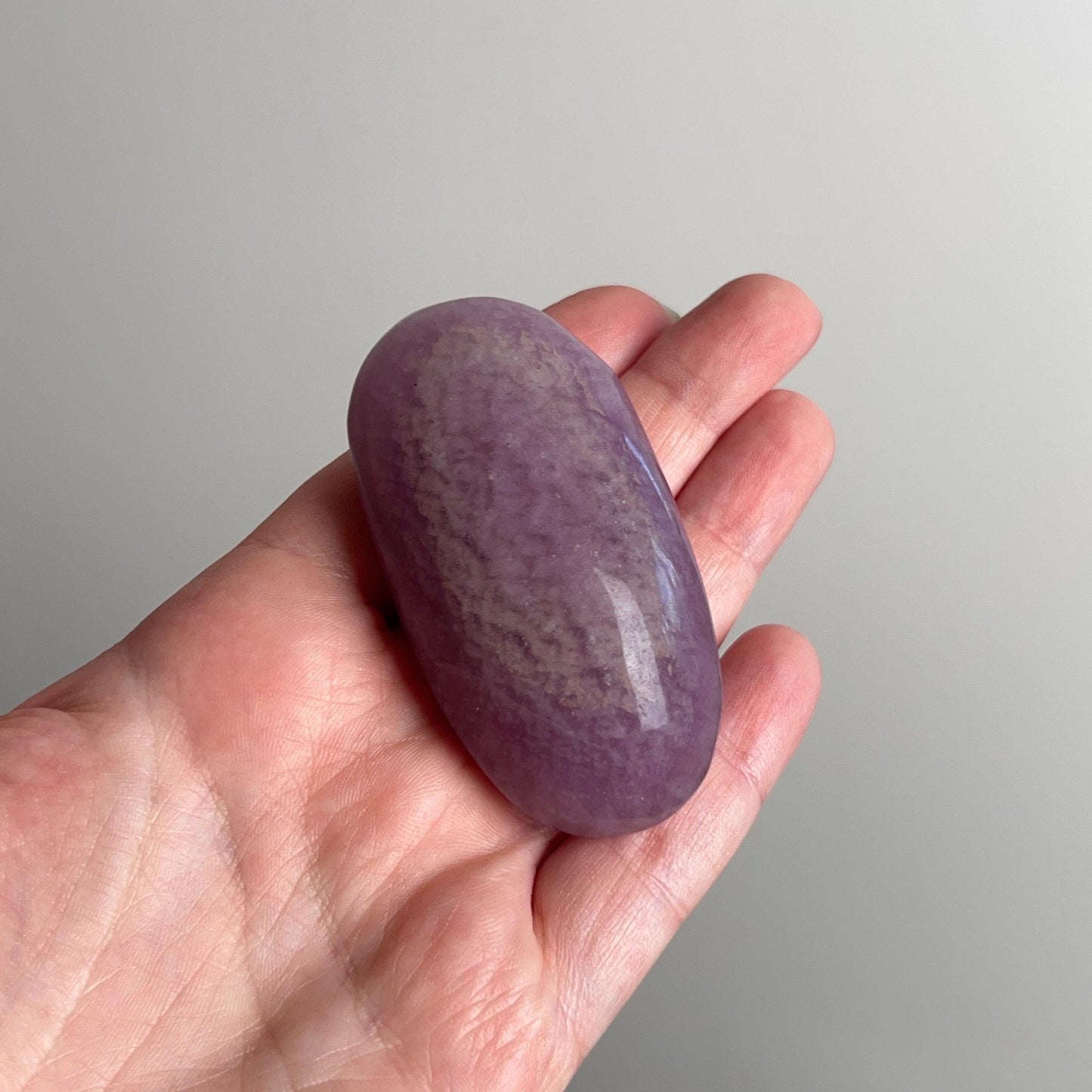 Silky Fluorite Palm | Purple Fluorite Crystal Palmstone