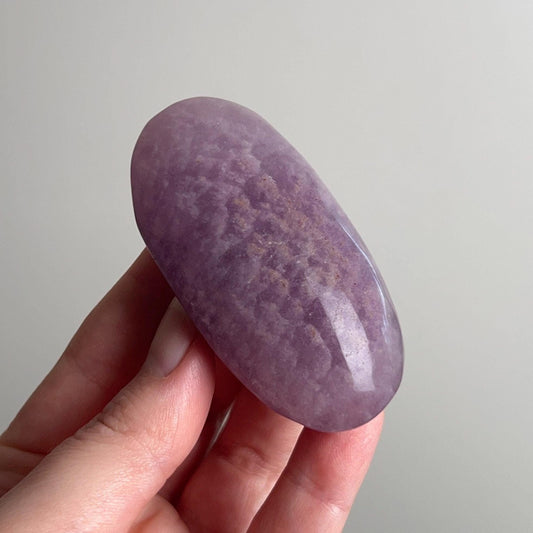 Silky Fluorite Palm | Purple Fluorite Crystal Palmstone